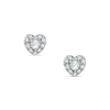 Previously Owned - 1/4 CT. T.W. Diamond Heart Frame Stud Earrings in 10K White Gold