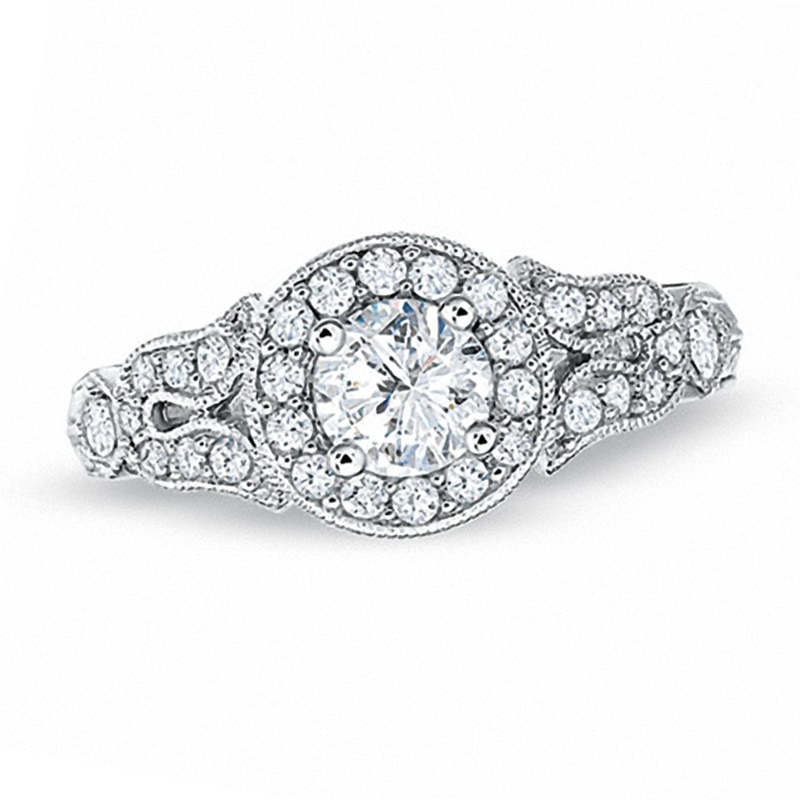 Main Image 1 of Previously Owned - 1 CT. T.W. Diamond Vintage Frame Ring in 14K White Gold