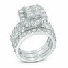 Thumbnail Image 2 of Previously Owned - 4 CT. T.W. Quad Princess-Cut Diamond Frame Bridal Set in 14K White Gold