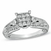 Thumbnail Image 1 of Previously Owned - 3/4 CT. T.W. Princess-Cut Composite Diamond Engagement Ring in 10K White Gold