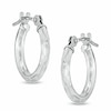 Thumbnail Image 0 of Previously Owned - 13.0mm Diamond-Cut Hoop Earrings in 14K White Gold
