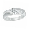 Thumbnail Image 1 of Previously Owned - 1/10 CT. T.W. Diamond Three Stone Wedding Band in 10K White Gold