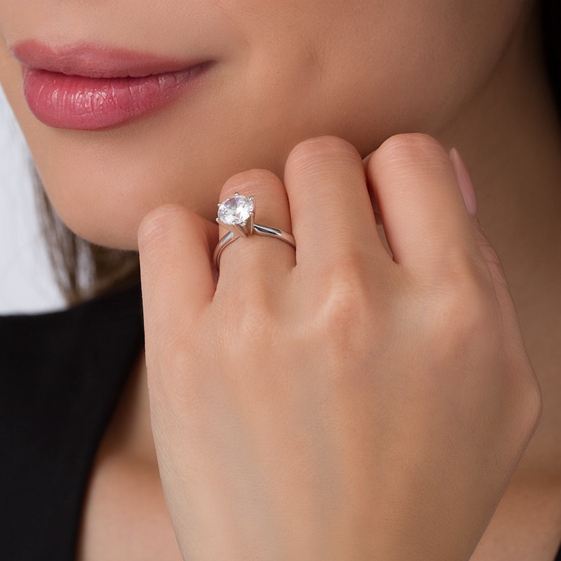Main Image 3 of Previously Owned - 1-1/2 CT.  Diamond Solitaire Engagement Ring in 14K White Gold (I/I2)