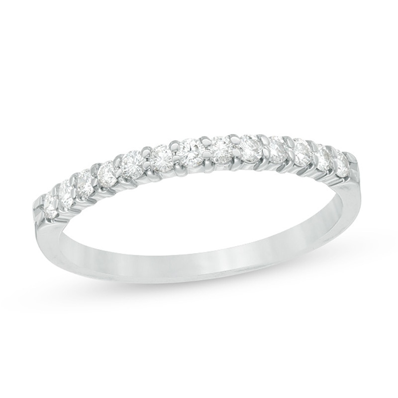 Main Image 1 of Previously Owned - 1/4 CT. T.W. Diamond Ribbon Band in 14K White Gold