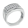 Thumbnail Image 1 of Previously Owned - Men's 1/4 CT. T.W. Diamond Triple Row Ring in Sterling Silver