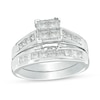 Thumbnail Image 1 of Previously Owned - 1-1/2 CT. T.W. Quad Princess-Cut Diamond Bridal Set in 14K White Gold