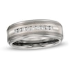 Thumbnail Image 1 of Previously Owned - 1/4 CT. T.W. Diamond Channel Wedding Band in Tungsten Carbide and Stainless Steel