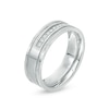 Thumbnail Image 2 of Previously Owned - Men's 1/8 CT. T.W. Diamond Comfort-Fit Wedding Band in Stainless Steel