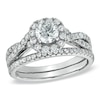 Thumbnail Image 0 of Previously Owned - 1-1/10 CT. T.W. Diamond Frame Twist Bridal Set in 14K White Gold