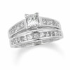 Thumbnail Image 1 of Previously Owned - 1-7/8 CT. T.W. Princess Cut Diamond Bridal Set with Diamond Accents in 14K White Gold