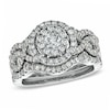 Thumbnail Image 0 of Previously Owned - 1-1/5 CT. T.W. Diamond Cluster Bridal Set in 14K White Gold