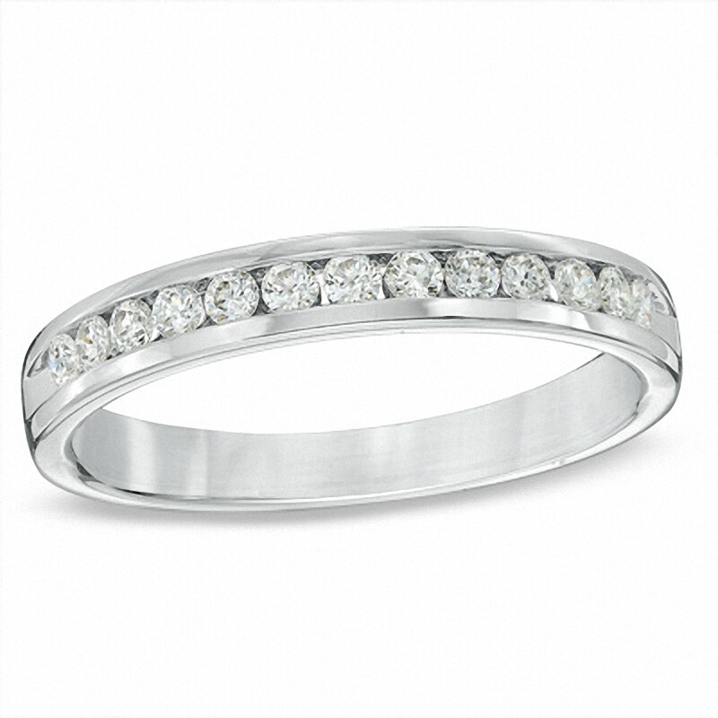 Main Image 1 of Previously Owned - 1/4 CT. T.W. Diamond Anniversary Band in 18K White Gold (F/I1)