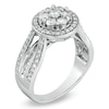 Thumbnail Image 1 of Previously Owned - 1 CT. T.W. Diamond Cluster Frame Ring in 10K White Gold