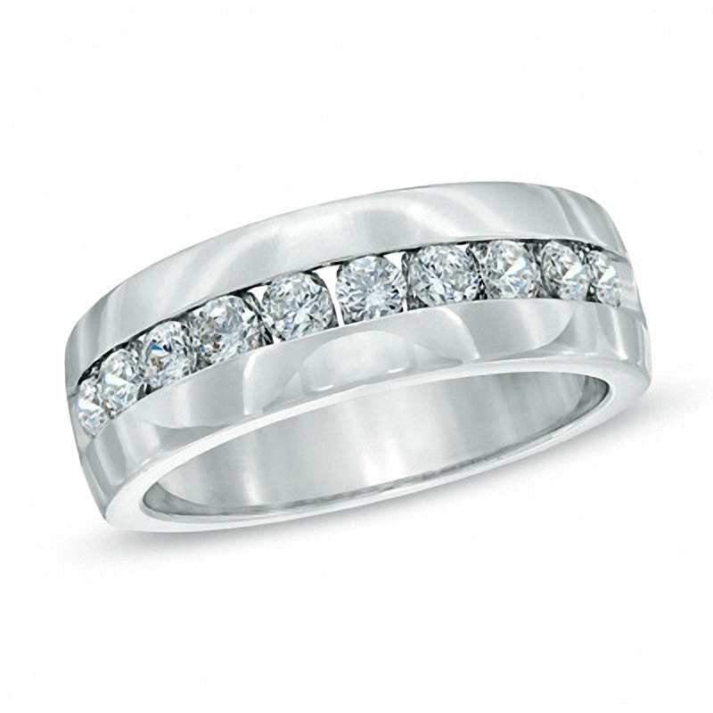 Main Image 1 of Previously Owned - 1 CT. T.W. Channel Set Diamond Wedding Band in 14K White Gold