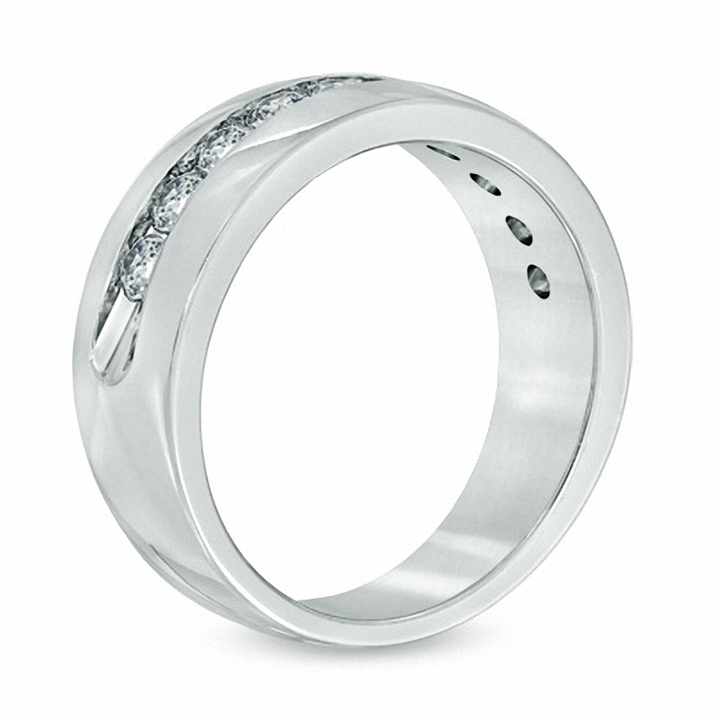 Main Image 2 of Previously Owned - 1 CT. T.W. Channel Set Diamond Wedding Band in 14K White Gold