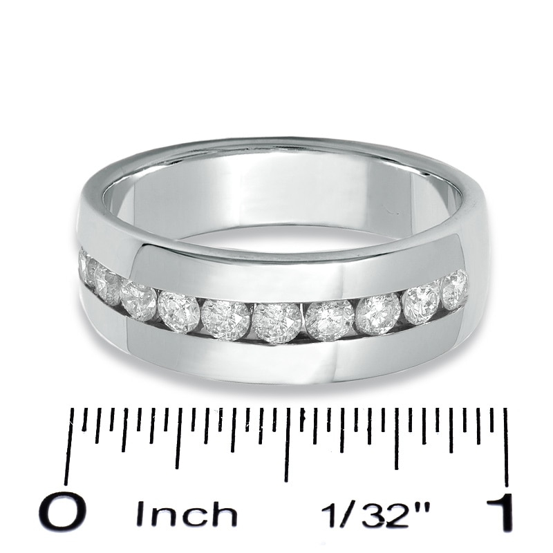Main Image 3 of Previously Owned - 1 CT. T.W. Channel Set Diamond Wedding Band in 14K White Gold