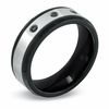 Thumbnail Image 1 of Previously Owned - Men's 1/10 CT. T.W. Black Diamond Comfort Fit Wedding Band in Two-Tone Stainless Steel