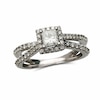 Thumbnail Image 0 of Previously Owned - 1 CT. T.W. Princess-Cut Diamond Frame Split Shank Ring in 14K White Gold