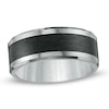 Thumbnail Image 1 of Previously Owned - 9.0mm Comfort-Fit Tungsten Carbide Wedding Band with Black Ceramic Inlay