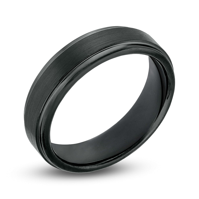 Main Image 3 of Previously Owned - 6.0mm Comfort Fit Black Tungsten Wedding Band