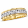 Previously Owned - Men's 1/2 CT. T.W. Diamond Channel Milgrain Band in 14K Two-Tone Gold