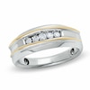 Thumbnail Image 0 of Previously Owned - Men's 1/2 CT. T.W. Diamond Five Stone Double Ribbon Band in 10K Two-Tone Gold