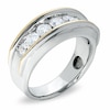 Thumbnail Image 1 of Previously Owned - Men's 1-1/2 CT. T.W. Diamond Seven Stone Wedding Band in 10K Two-Tone Gold