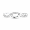 Thumbnail Image 1 of Previously Owned - 1/10 CT. T.W. Diamond Twine Ring in 10K White Gold