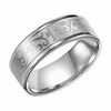 Thumbnail Image 1 of Previously Owned - Triton Men's 8.0mm Comfort Fit White Tungsten Scroll Cross Wedding Band