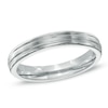 Previously Owned - Men's 4.0mm Grooved Comfort Fit Cobalt Wedding Band
