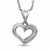 Thumbnail Image 1 of Previously Owned - Diamond Accent Heart Pendant in 10K White Gold