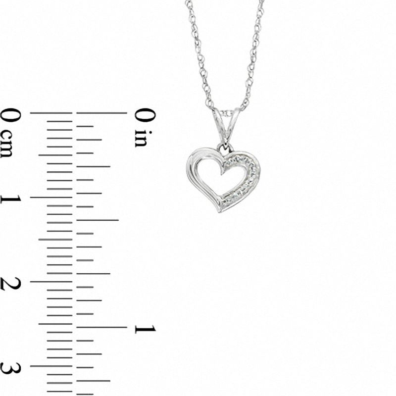 Main Image 2 of Previously Owned - Diamond Accent Heart Pendant in 10K White Gold