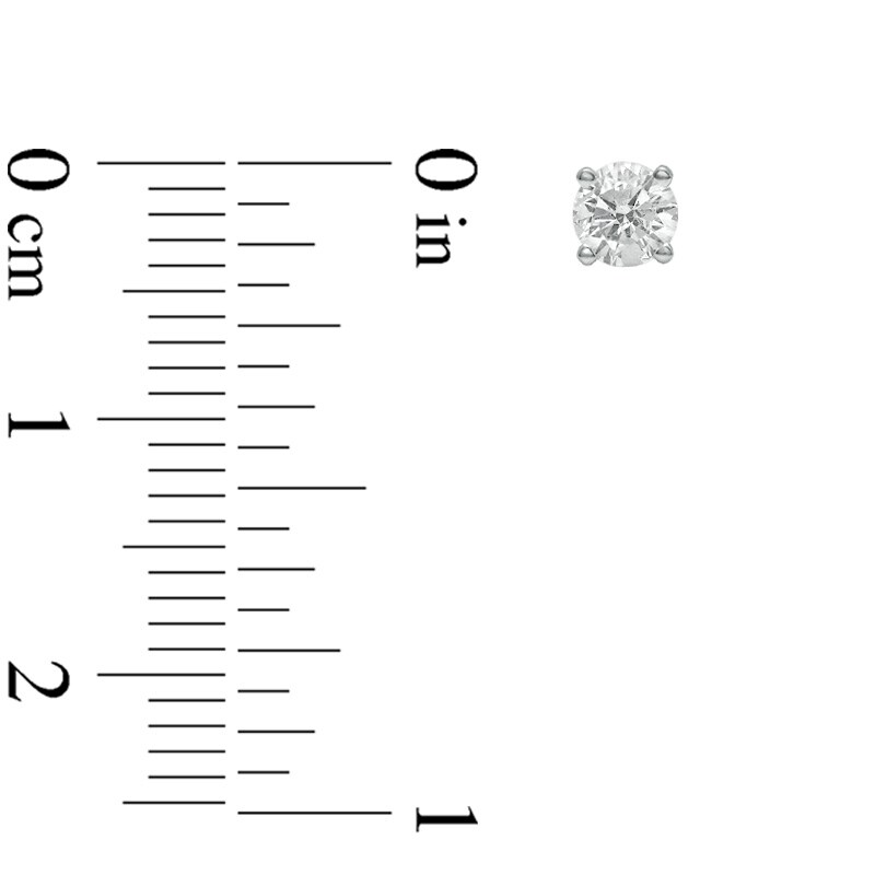 Main Image 2 of Previously Owned - 1/2 CT. T.W. Diamond Solitaire Stud Earrings in 14K White Gold