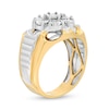 Thumbnail Image 2 of Previously Owned - Men's 1/10 CT. T.W. Diamond Ribbed Shank Ring in 10K Two-Tone Gold