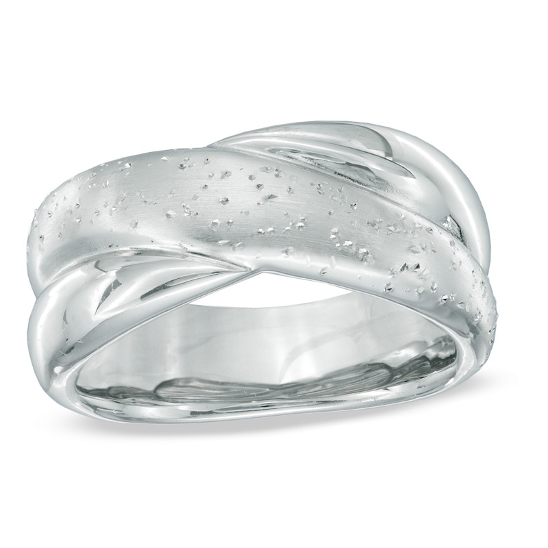 Main Image 1 of Previously Owned - Sterling Silver Shimmer Criss-Cross Band