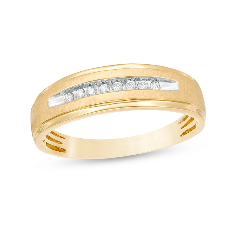 Main Image 1 of Previously Owned - 1/10 CT. T.W. Diamond Comfort Fit Wedding Band in 10K Gold