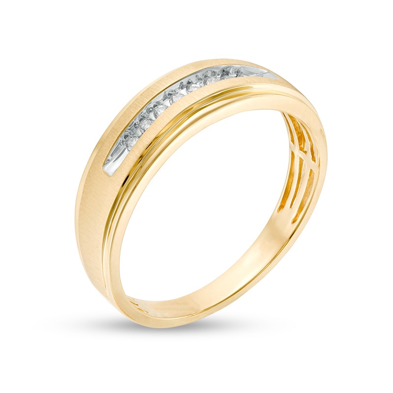 Main Image 2 of Previously Owned - 1/10 CT. T.W. Diamond Comfort Fit Wedding Band in 10K Gold