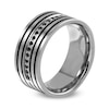 Thumbnail Image 2 of Previously Owned - Men's 1/7 CT. T.W. Enhanced Black Diamond Wedding Band in Stainless Steel