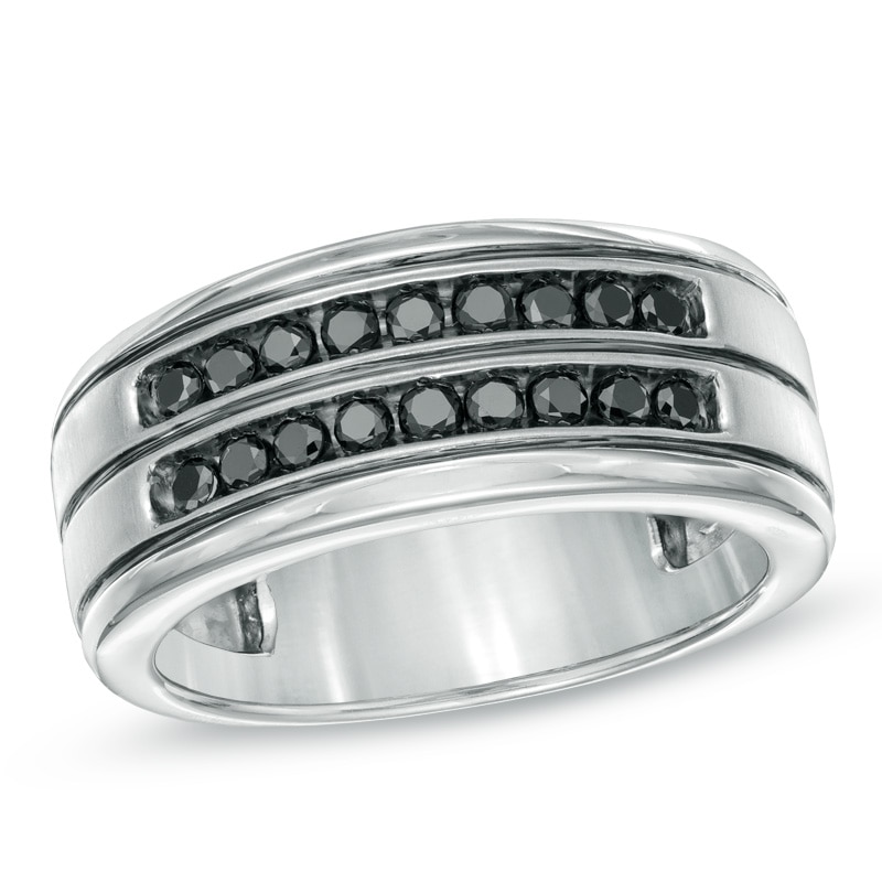 Main Image 1 of Previously Owned - 1/2 CT. T.W. Black Diamond Ring in Sterling Silver