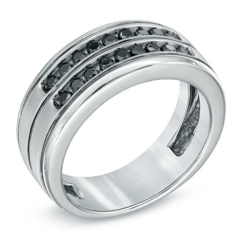 Main Image 2 of Previously Owned - 1/2 CT. T.W. Black Diamond Ring in Sterling Silver