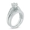 Thumbnail Image 2 of Previously Owned - 1 CT. T.W. Multi-Diamond Flower Bridal Set in 10K White Gold