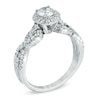 Thumbnail Image 1 of Previously Owned - Celebration Grand® 1 CT. T.W. Diamond Frame Twist Engagement Ring in 14K White Gold (I/I1)
