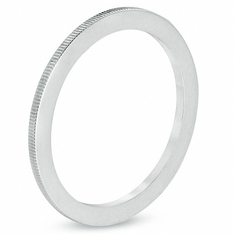 Main Image 2 of Previously Owned - Ladies' 1.0mm Coin-Edge Wedding Band in 14K White Gold