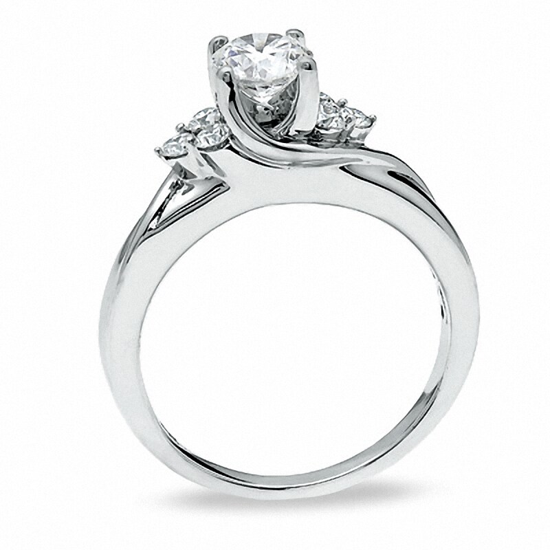 Main Image 2 of Previously Owned - 1 CT. T.W. Diamond Engagement Ring in 14K White Gold