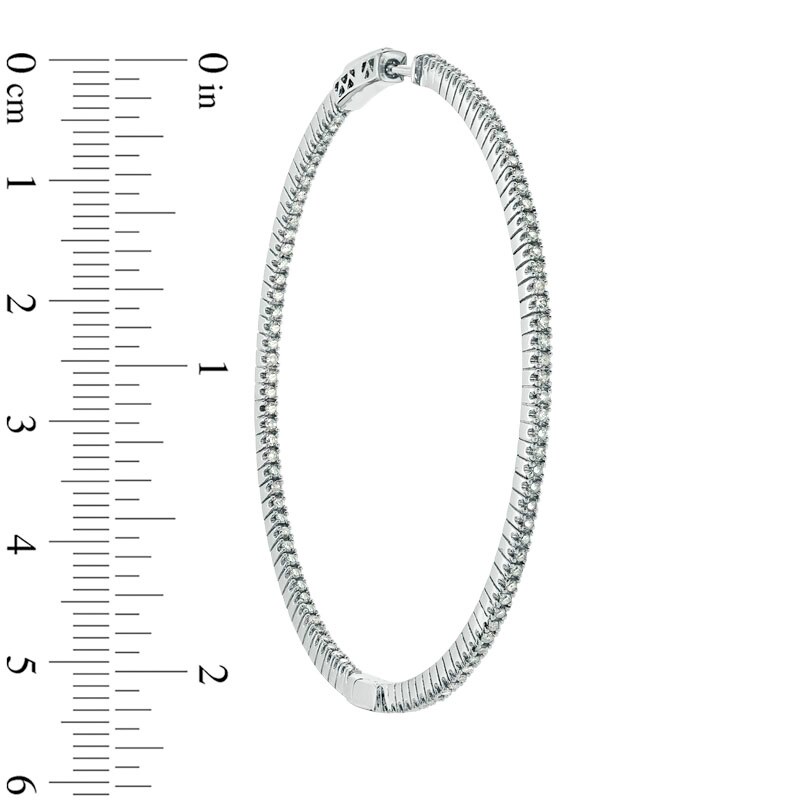 Previously Owned - 1 CT. T.W. Diamond Inside-Out Hoop Earrings in Sterling Silver