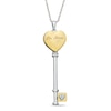 Thumbnail Image 1 of Previously Owned - Diamond Accent Heart Key Locket in Two-Tone Sterling Silver