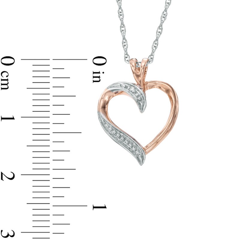 Main Image 2 of Previously Owned - Diamond Accent Heart Pendant in 10K Rose Gold