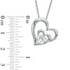 Thumbnail Image 2 of Previously Owned - 6.0mm Lab-Created White Sapphire Double Heart Pendant in Sterling Silver