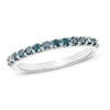 Thumbnail Image 0 of Previously Owned - 1/3 CT. T.W. Enhanced Blue Diamond Wedding Band in 14K White Gold