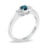 Thumbnail Image 1 of Previously Owned - 1/2 CT. T.W. Enhanced Blue and White Diamond Three Stone Ring in 14K White Gold